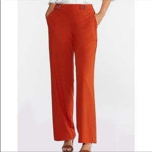 Petite Solid Grommet Waist Pants